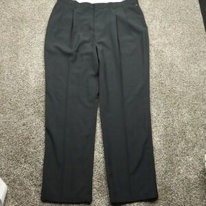 Haggar Dress Pants Men's 38x32 Black Pleated‎ Wool Blend Gentleman's Fit